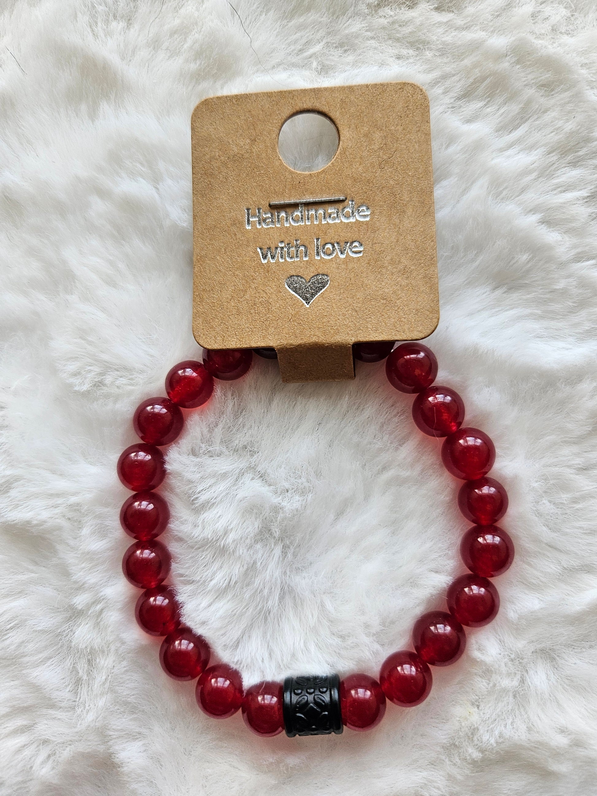Handmade Red Chaledony bracelet 8mm