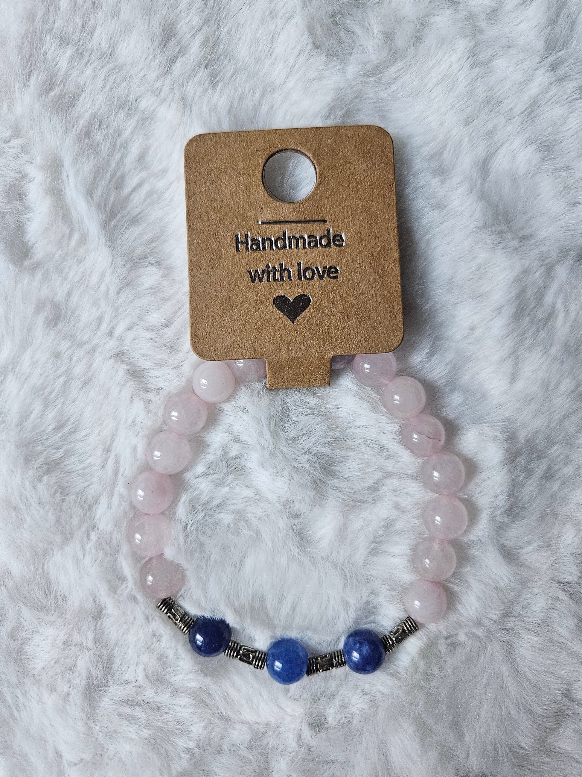 Handmade Pink Rose Quartz bracelet 8mm