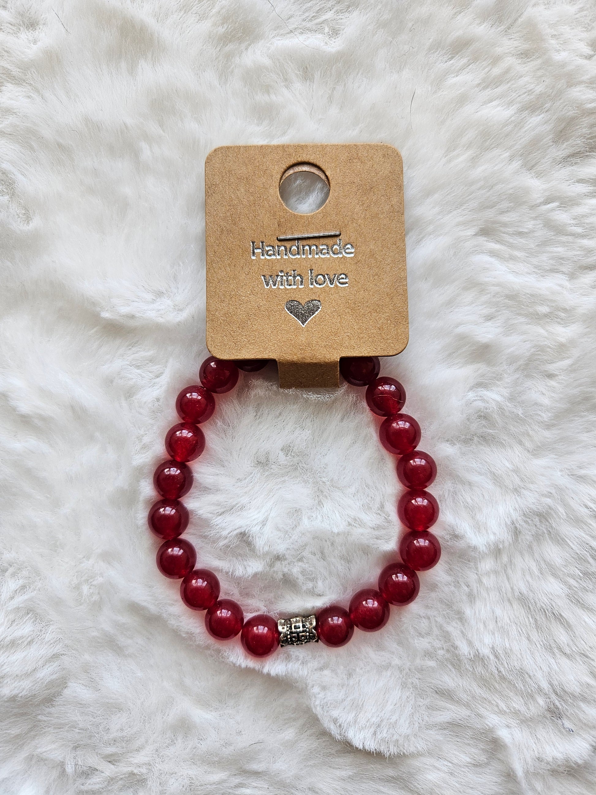 Handmade Red Chaledony bracelet 8mm