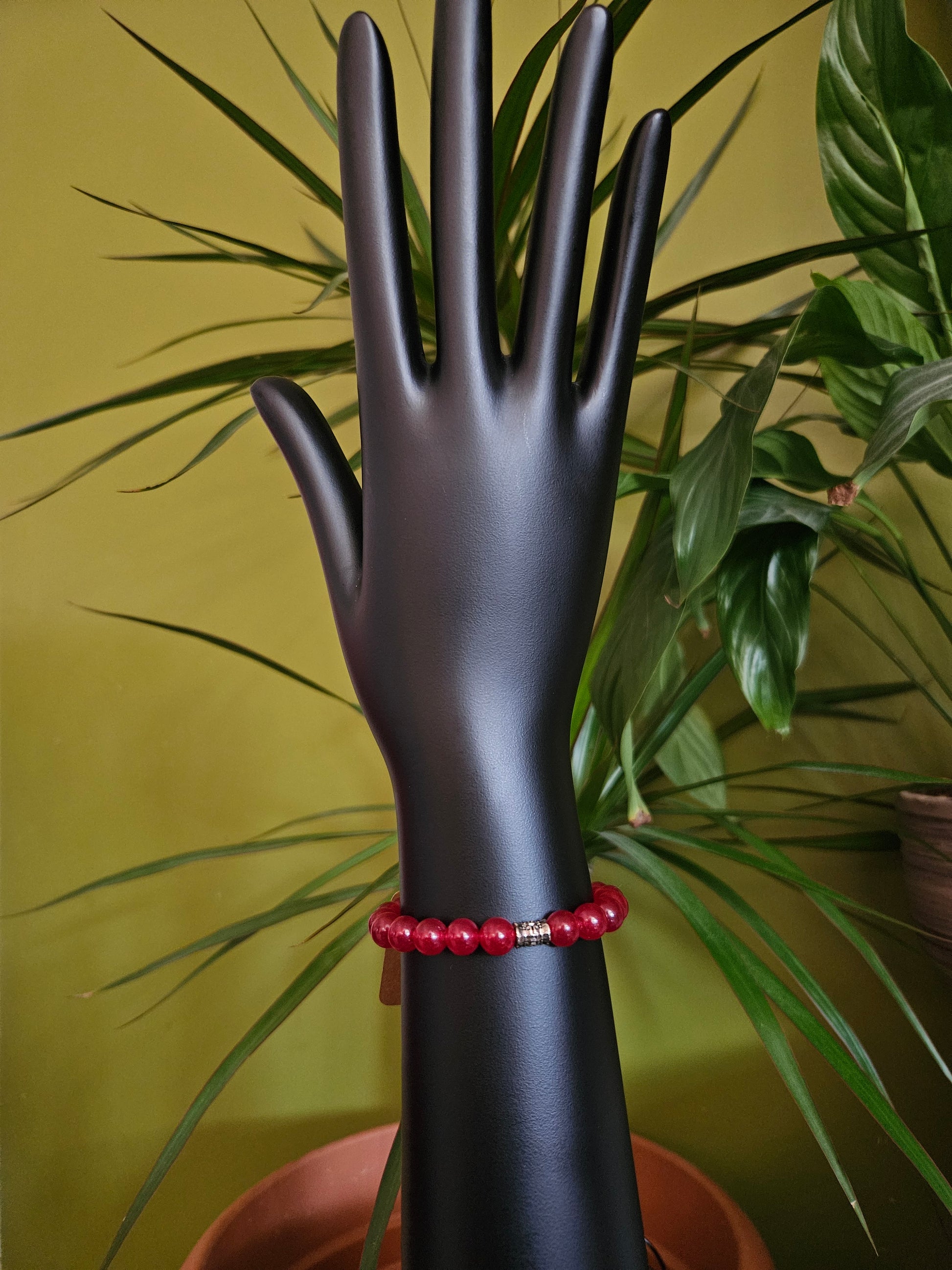Handmade Red Chaledony bracelet 8mm