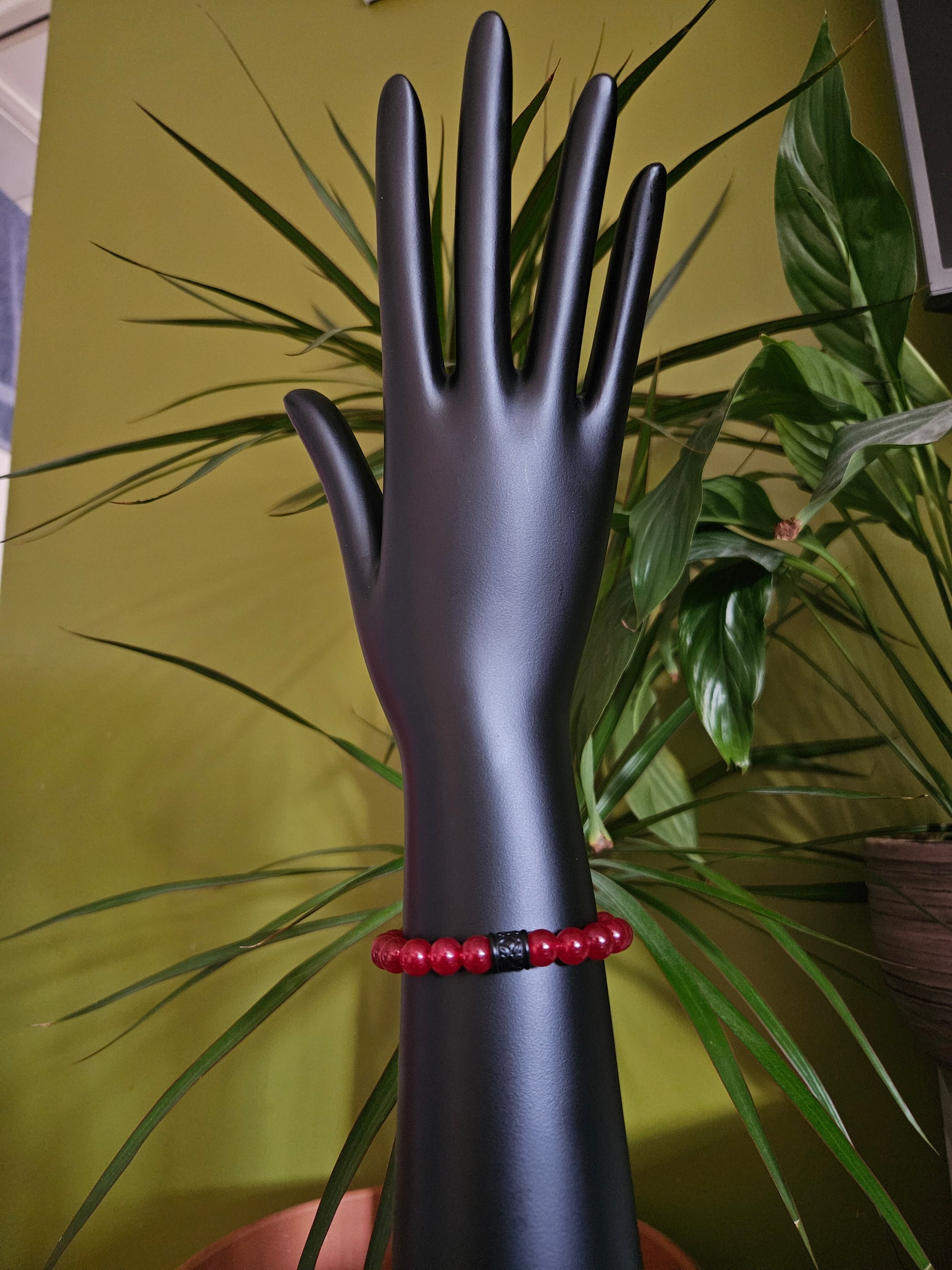 Handmade Red Chaledony bracelet 8mm