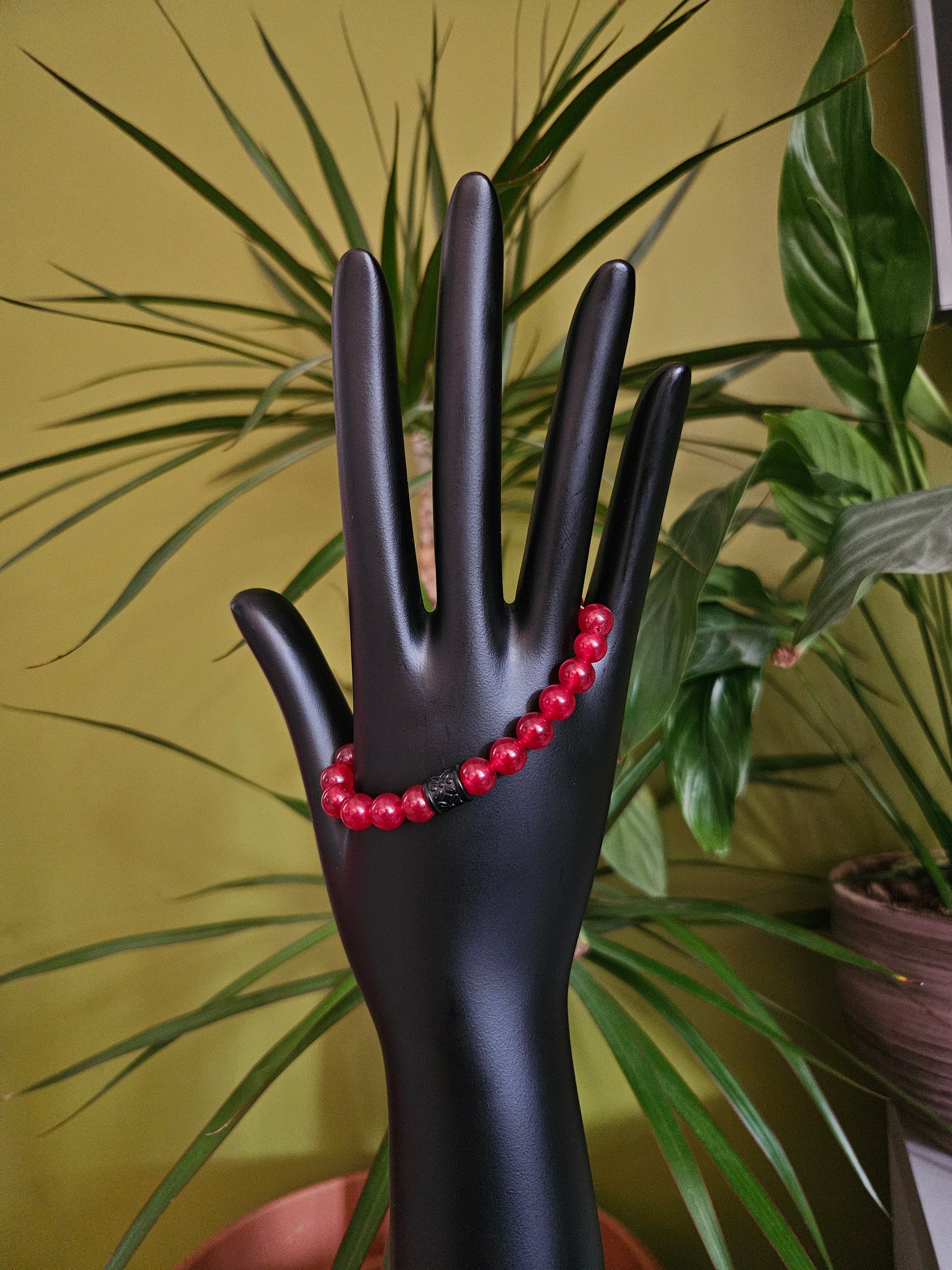Handmade Red Chaledony bracelet 8mm