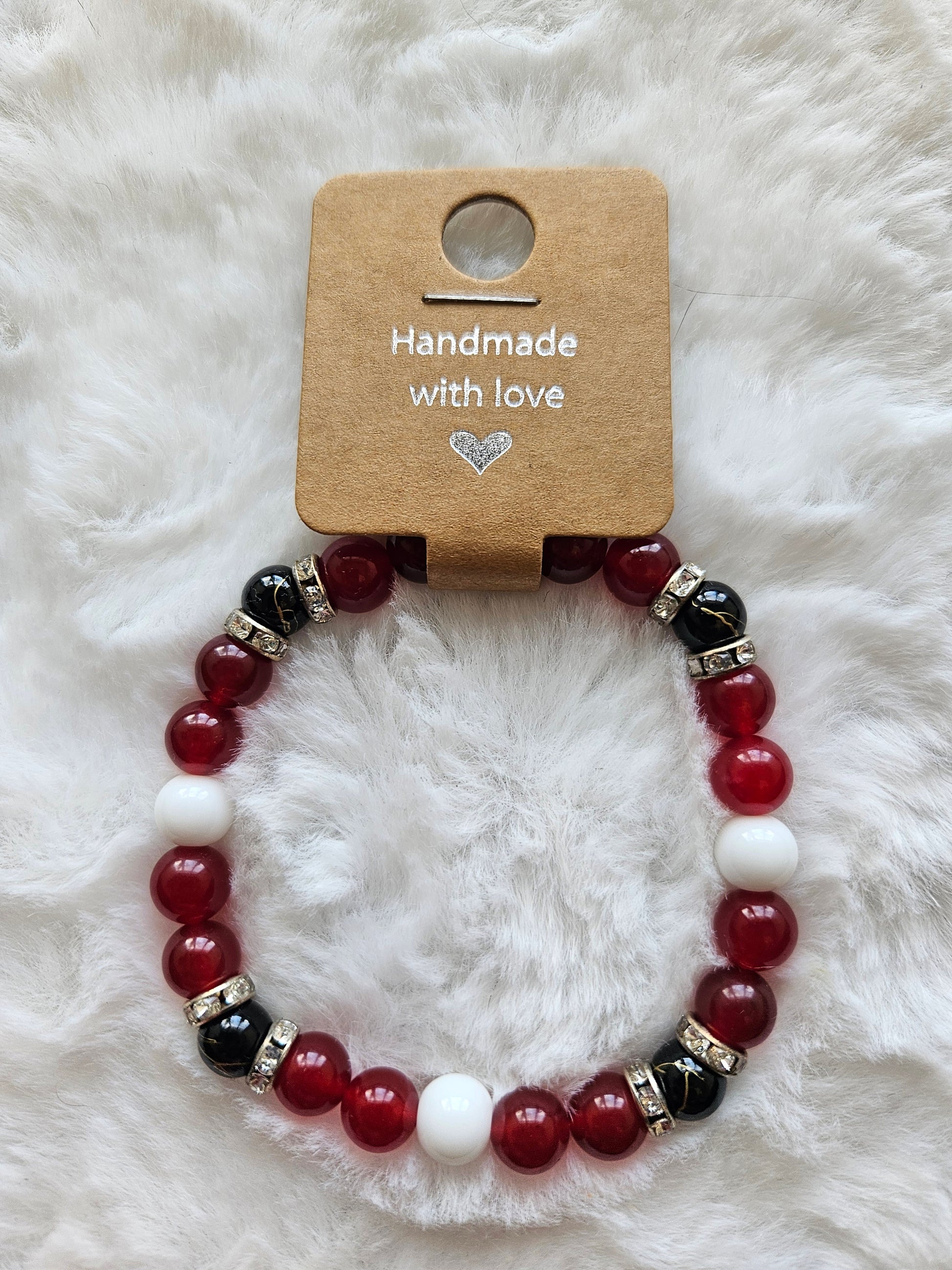 Handmade Red Chaledony bracelet 8mm