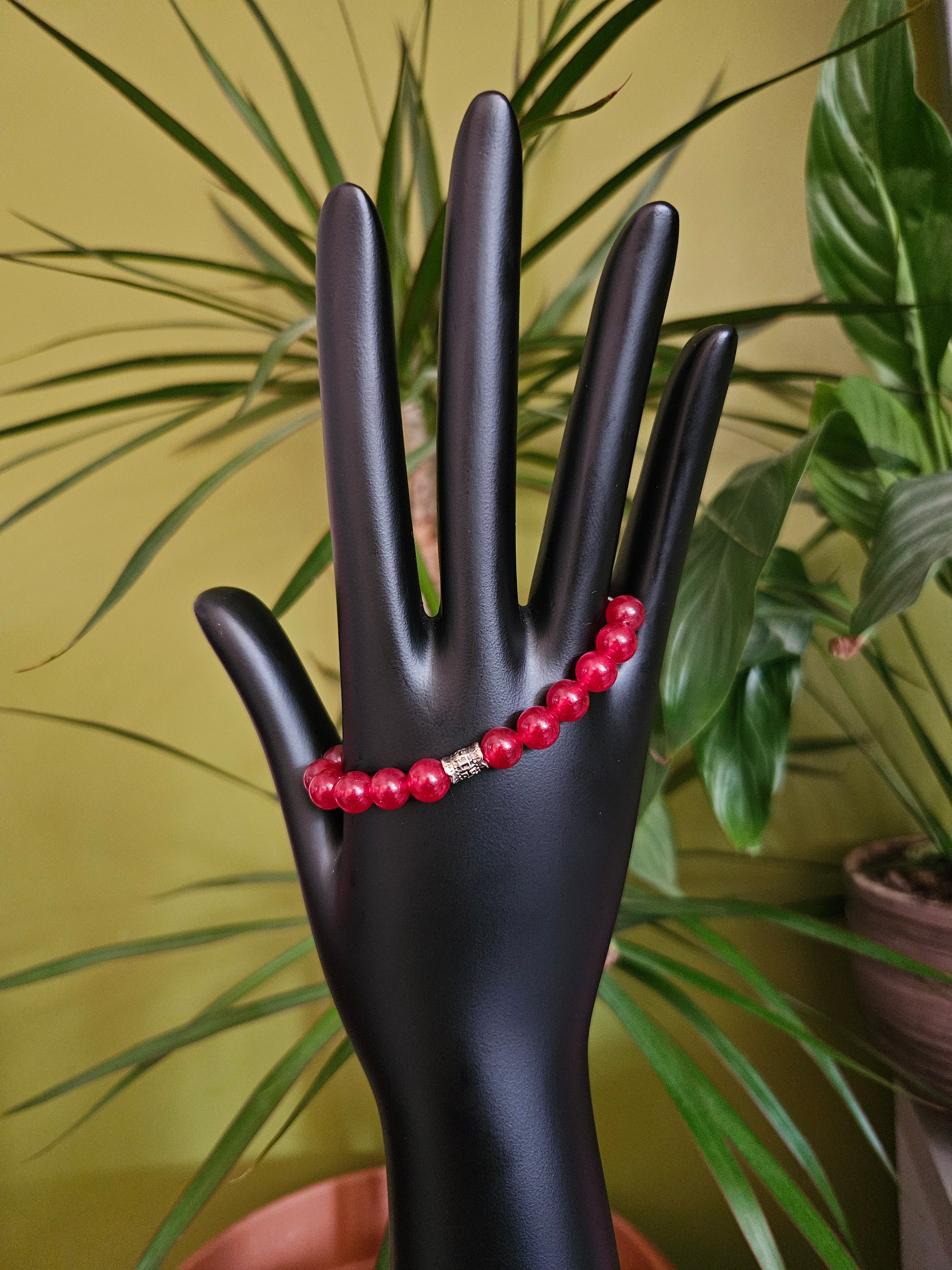 Handmade Red Chaledony bracelet 8mm