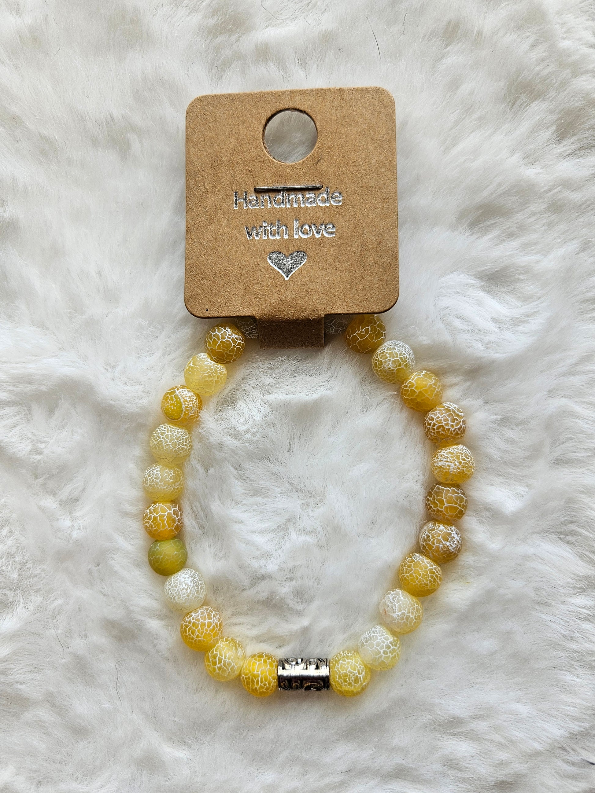 Handmade Frost Cracked Agate bracelet 8mm